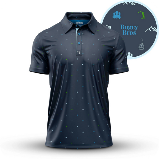 Polo de golf original bleu pour homme MOUTAIN - Marque Bogey Bros importé US