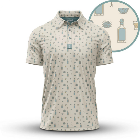 Polo de golf original beige pour homme TEQUILA - Marque Bogey Bros importé US