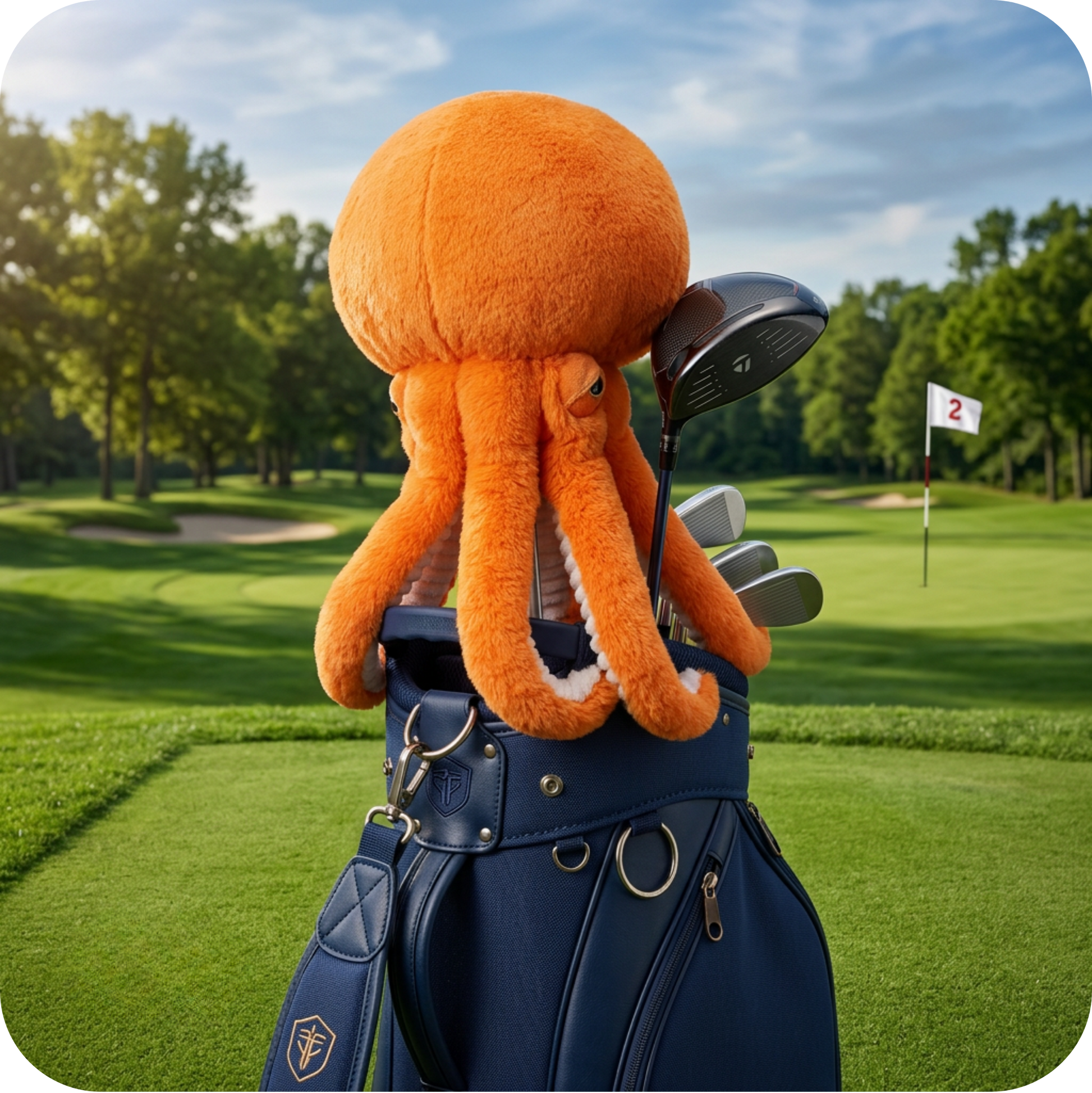 Couvre-Driver de golf original motif Octopus - Protection de club design poulpe