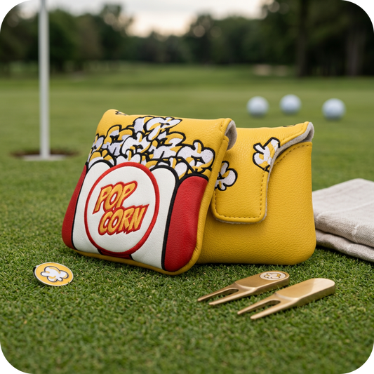 Couvre-putter de golf rigolo design Pop Corn - Accessoire original