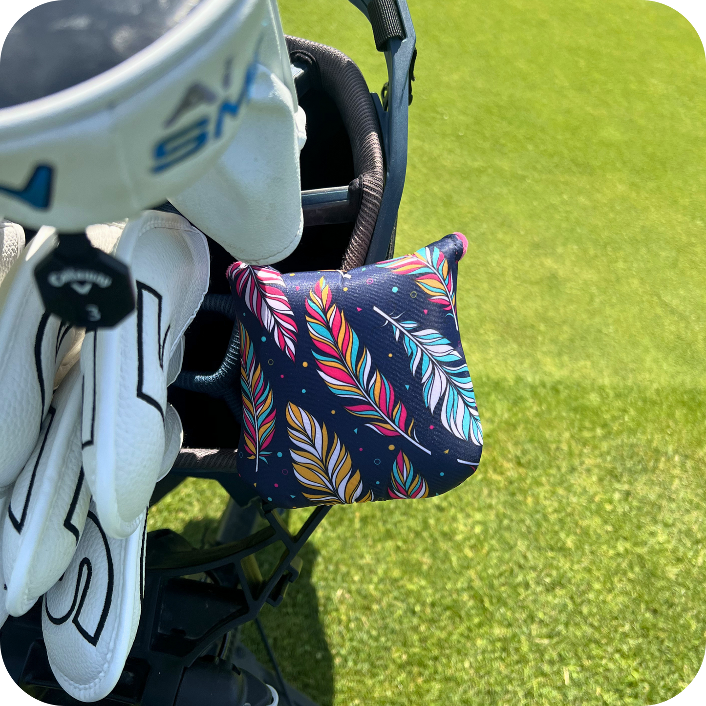Couvre-putter maillet de golf design Plume - Protection élégante et haut de gamme