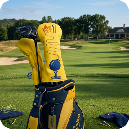 Couvre-driver de golf original Bomb Golf - Protection de club design bombe jaune