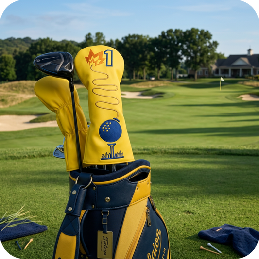 Couvre-driver de golf original Bomb Golf - Protection de club design bombe jaune
