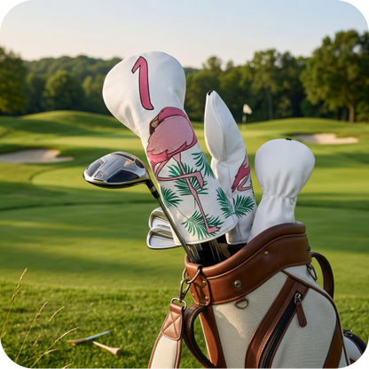 Couvre-putter de golf original motif Flamingo - Protection de club design flamant rose