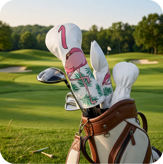 Couvre-putter de golf original motif Flamingo - Protection de club design flamant rose