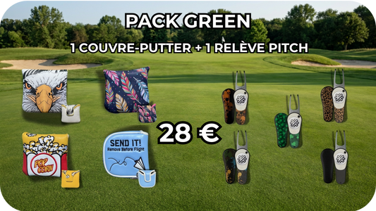 Pack Green - 1 couvre putter et 1 relève pitch