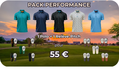 Pack Performance : 1 polo Bogey Bros importé des US + 1 releve pitch unique 