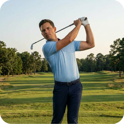 Polo de golf original bleu ciel pour homme AZUR - Marque Bogey Bros importé US