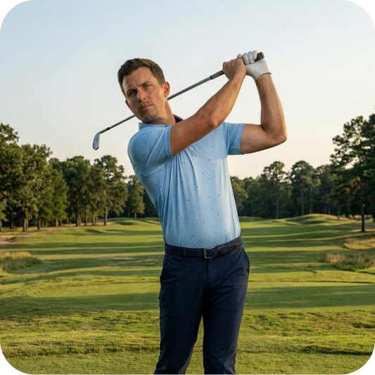 Polo de golf original bleu ciel pour homme AZUR - Marque Bogey Bros importé US