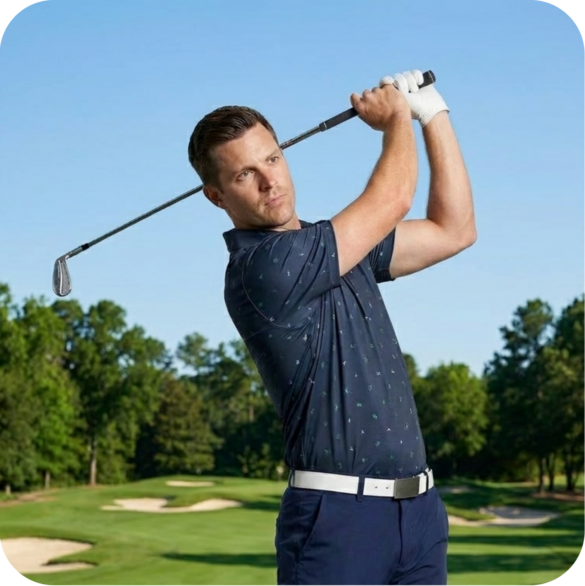 Polo de golf original bleu pour homme MOUTAIN - Marque Bogey Bros importé US