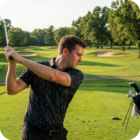 Polo de golf original noir pour homme Natural Slice- Marque Bogey Bros importé US