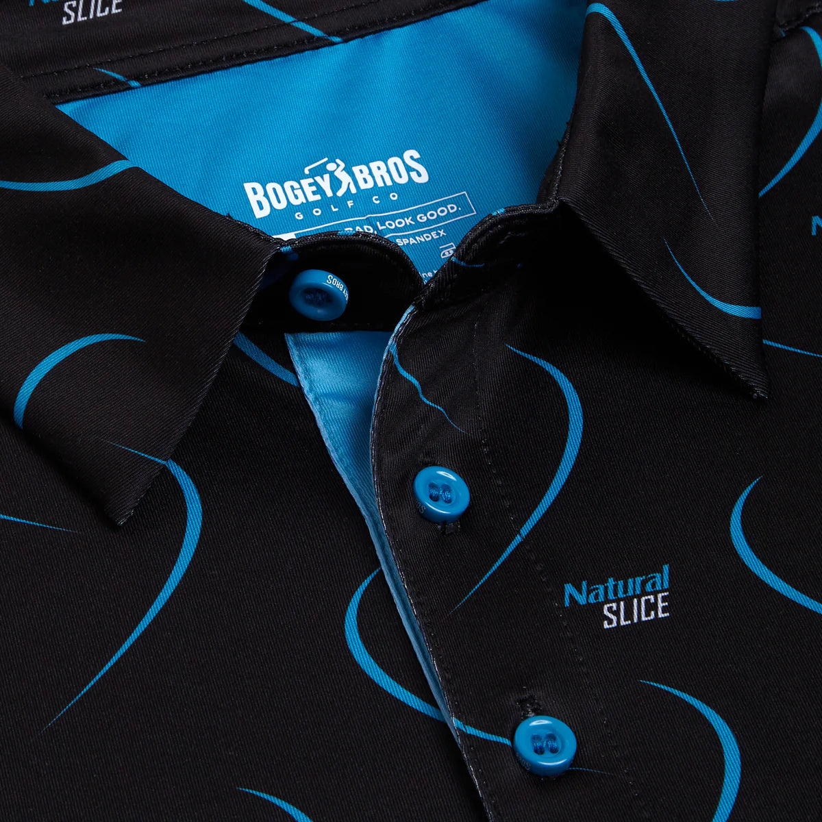 Polo de golf original noir pour homme Natural Slice- Marque Bogey Bros importé US