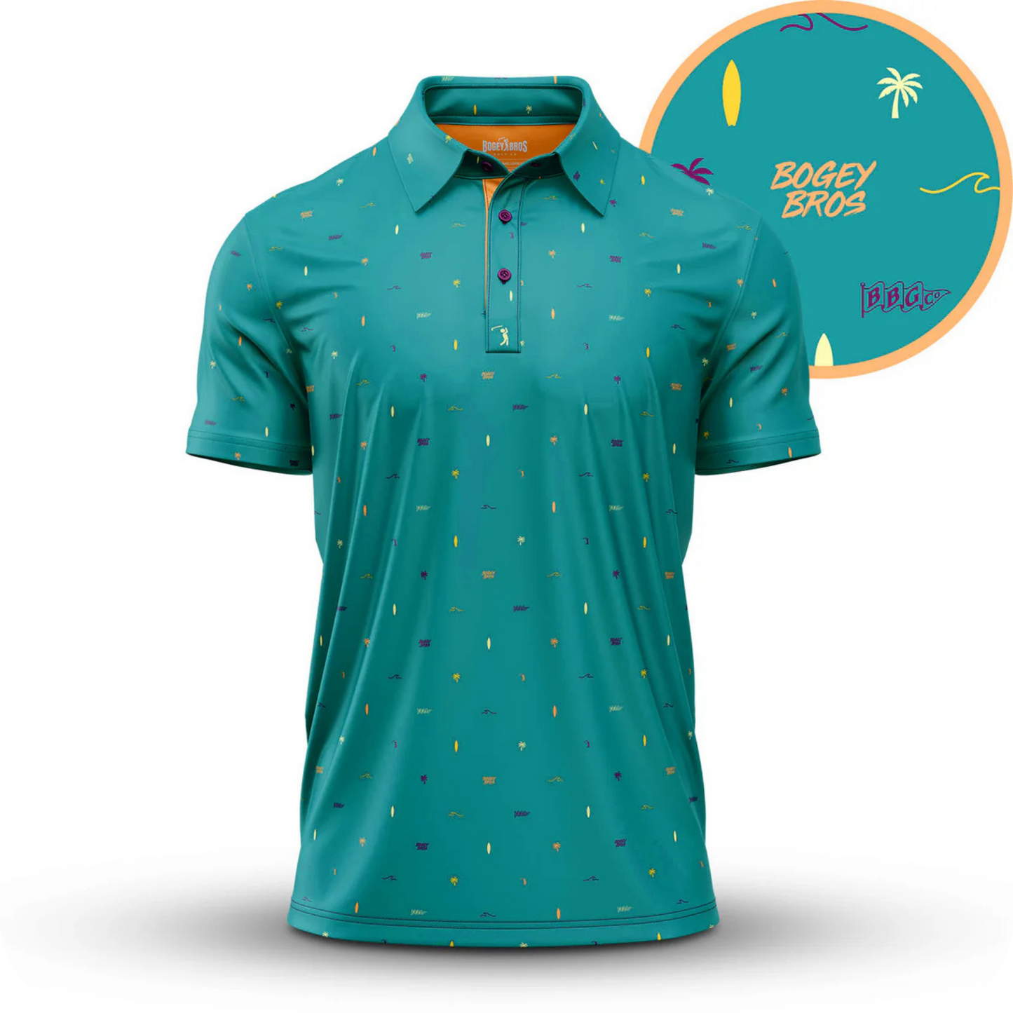 Polo de golf original vert pour homme OASIS- Marque Bogey Bros importé US