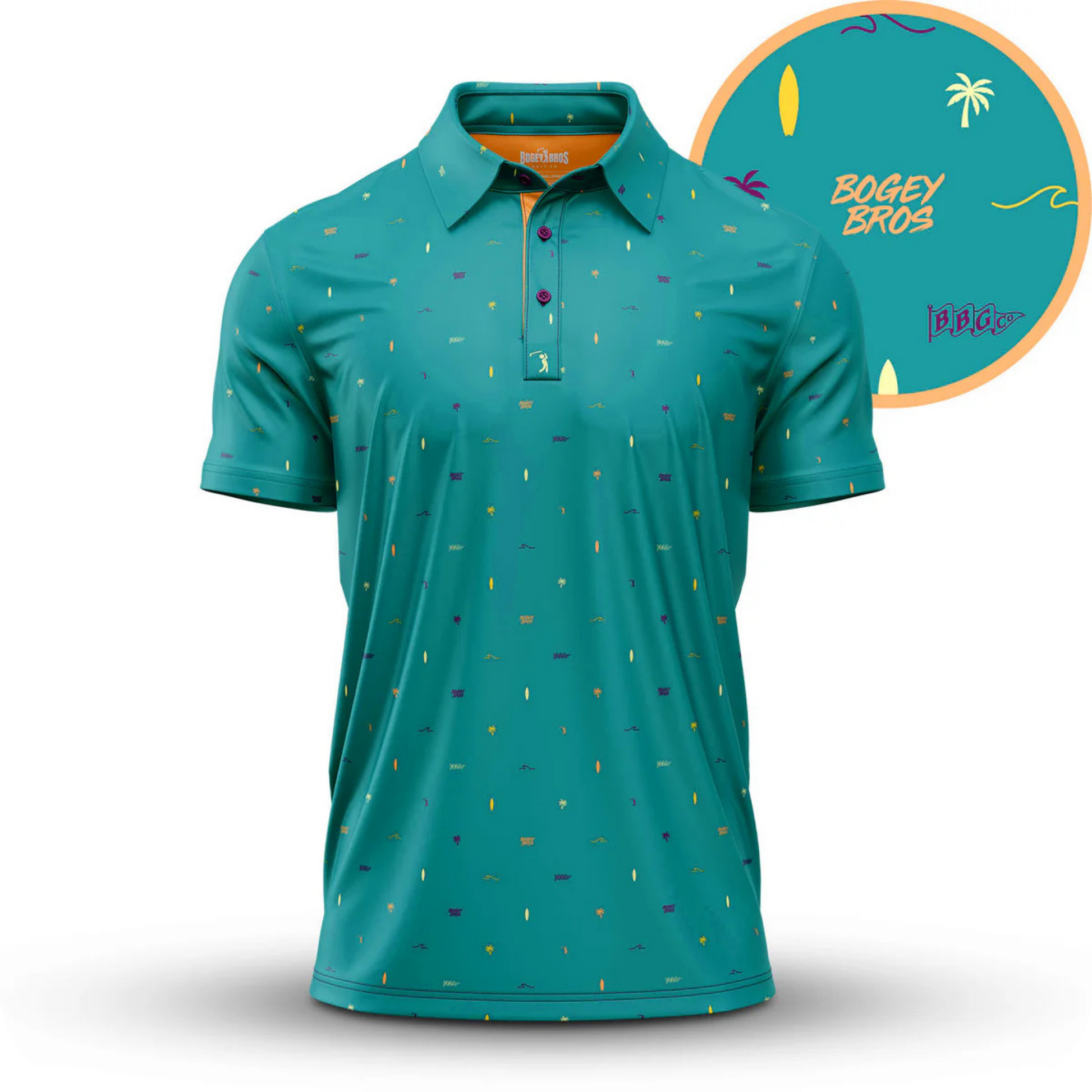 Polo de golf original vert pour homme OASIS- Marque Bogey Bros importé US