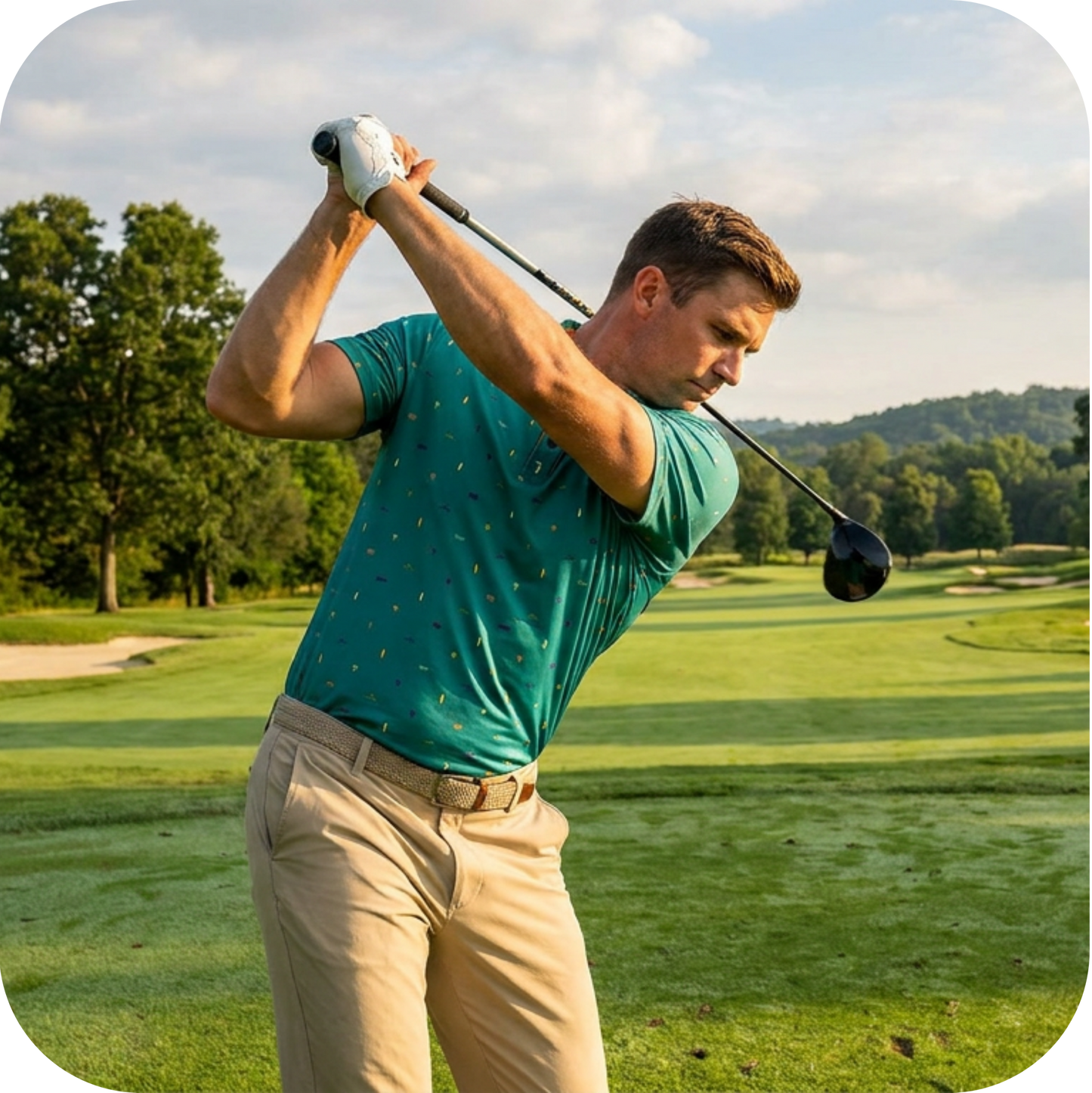Polo de golf original vert pour homme OASIS- Marque Bogey Bros importé US