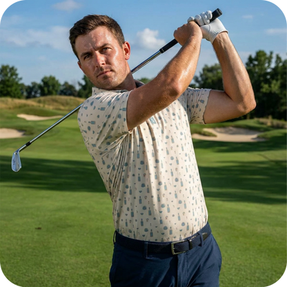 Polo de golf original beige pour homme TEQUILA - Marque Bogey Bros importé US