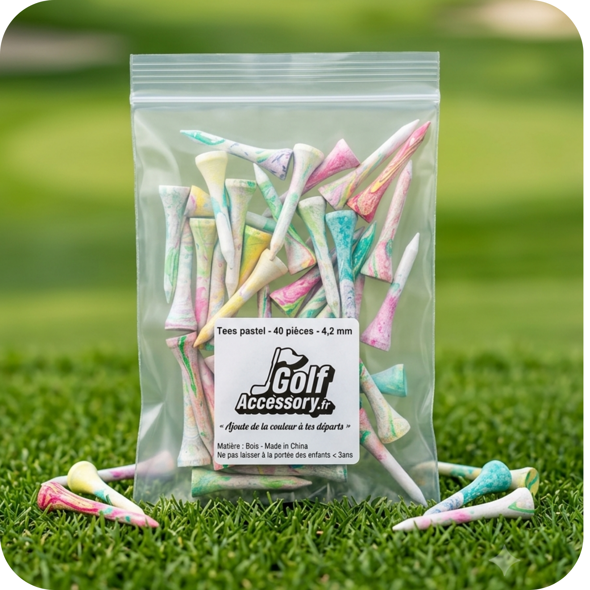 achet de tees de golf en bambou ecologique - Accessoire grand jeu performance